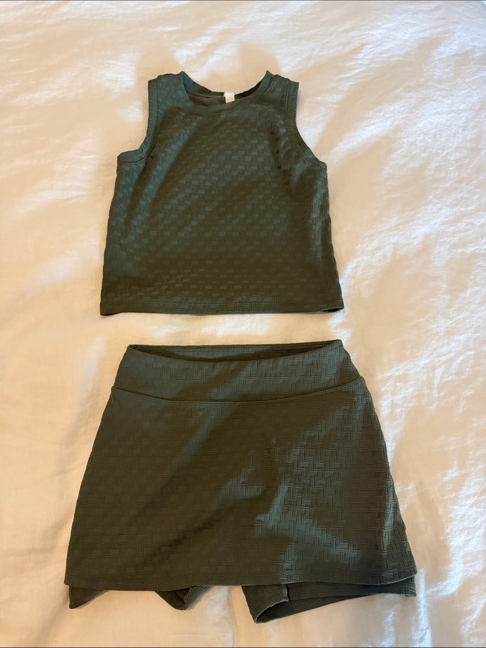 Women’s Olive Green Active Top & Skort set - Zella